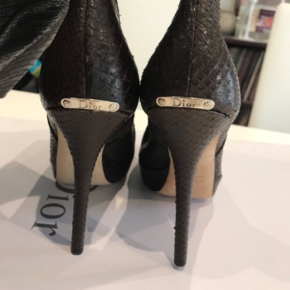 Christian Dior Python Knee-High Boots Brown size 40 - Picture 3 of 16